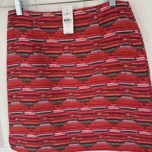 LOFT Peppermint Pink Jacquard Skirt NWT XS